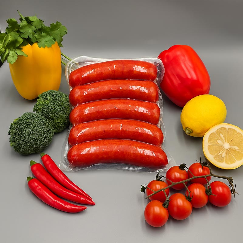 ການຫຸ້ມຫໍ່ Sausage PVDC VACHUUH ຫົດຕົວໃສ່ຖົງ